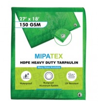 Mipatex Tarpaulin / Tirpal 27 Feet x 18 Feet 150 GSM (Green/White)